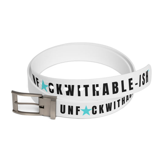 UNF★CKWITHABLE-ISH™  Belt White, Black/Teal Star