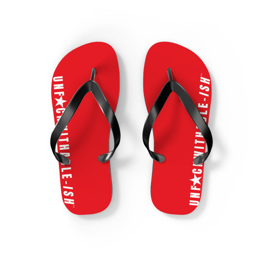 UNF★CKWITHABLE-ISH™ Flip Flops Red, White Star