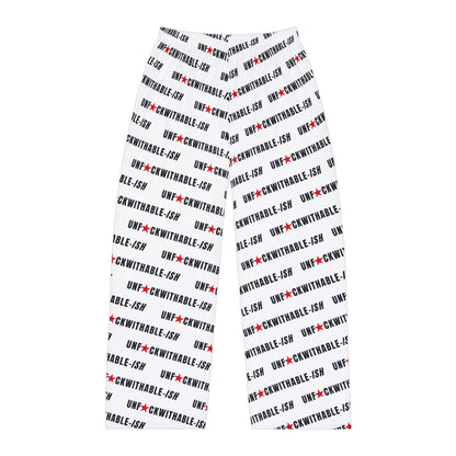 UNF★CKWITHABLE-ISH Men's Lounge Pants – White with Red Star