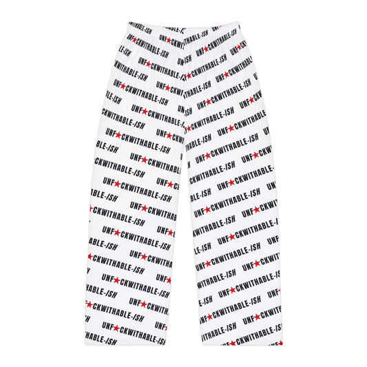 UNF★CKWITHABLE-ISH Men's Lounge Pants – White with Red Star