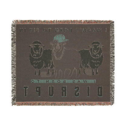 Black Sheep Oversized Woven Blanket 80" x 60" - Born to Disrupt