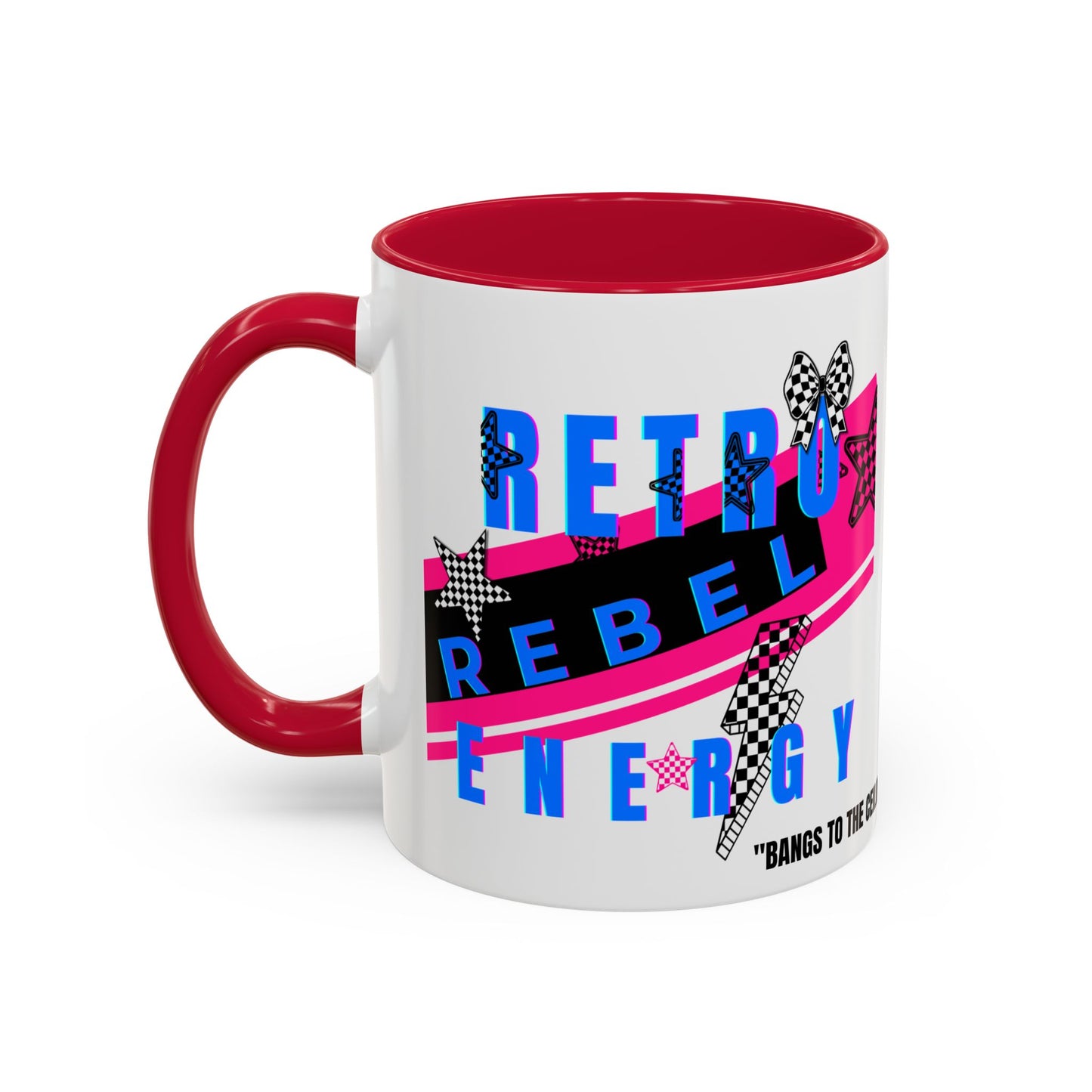 Retro Rebel Mug, 90s Pop Culture Nostalgia, "Bangs to the Ceiling"
