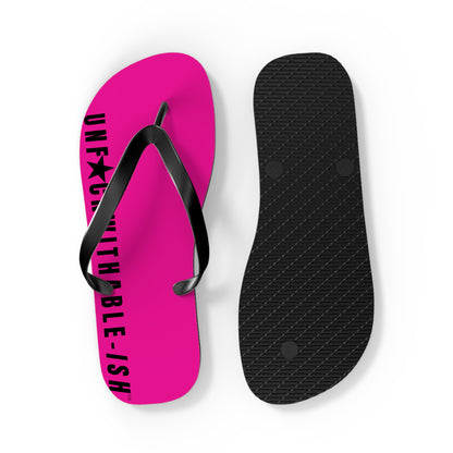 UNF★CKWITHABLE-ISH™ Flip Flops Hot Pink Star