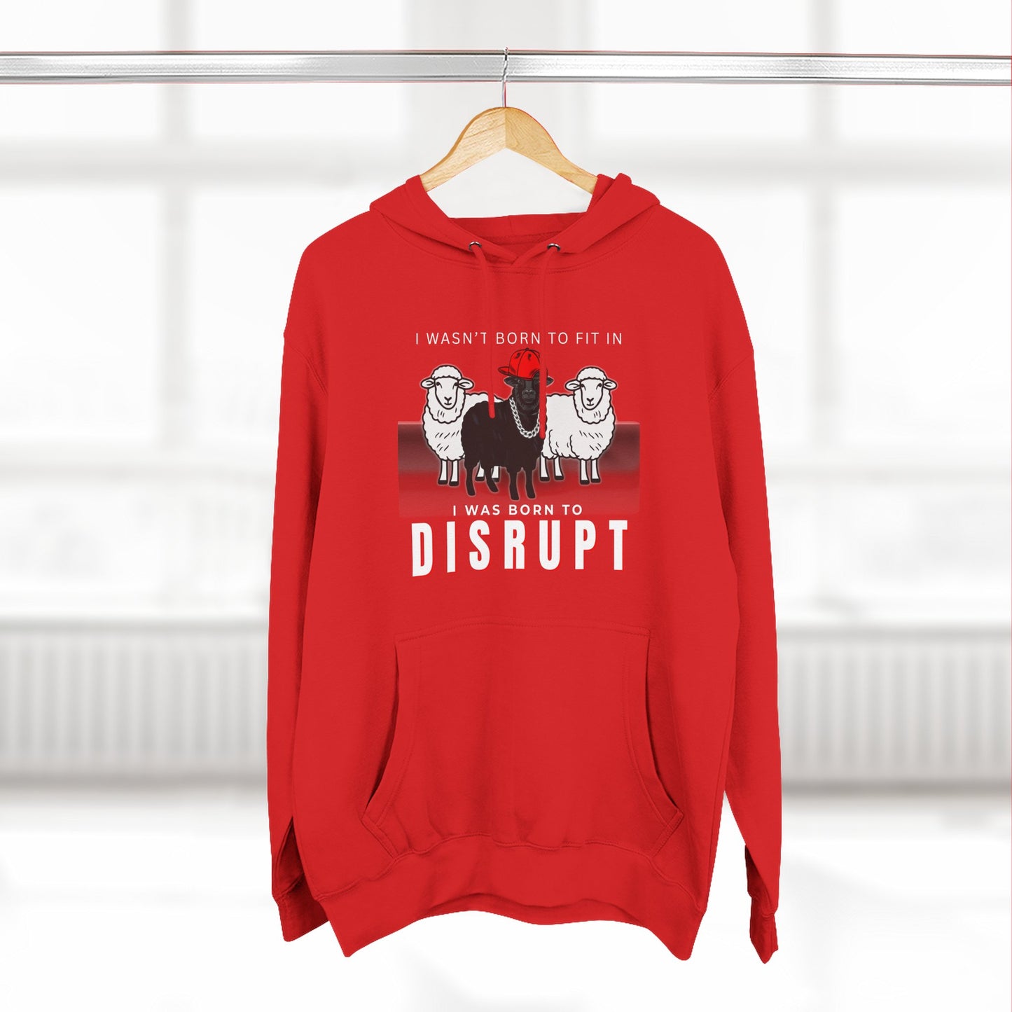 Streetwear Fashion French Terry Hoodie, Black Sheep - Born to Disrupt Edition