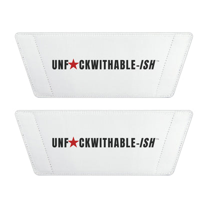 UNF★CKWITHABLE-ISH Men's Adjustable Slides — White/ Red Star Edition