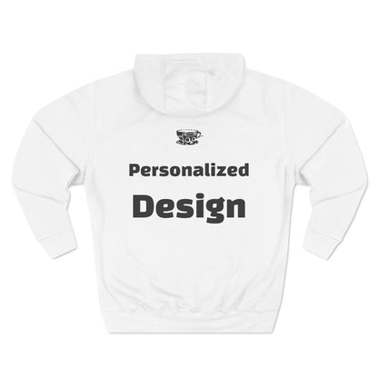 The Bean Grind™ Official Customizable White Fleece Hoodie, Baddie Content Creator Edition