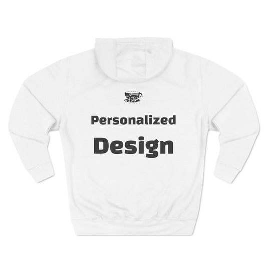 The Bean Grind™ Official Customizable White Fleece Hoodie, Baddie Content Creator Edition
