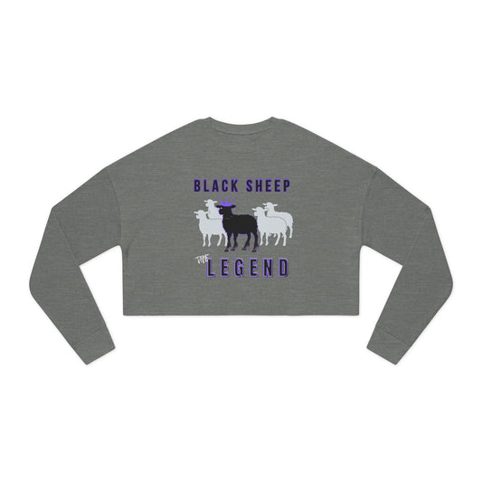 Edgy Streetwear Black Sheep Women's Cropped Sweatshirt, The Legend