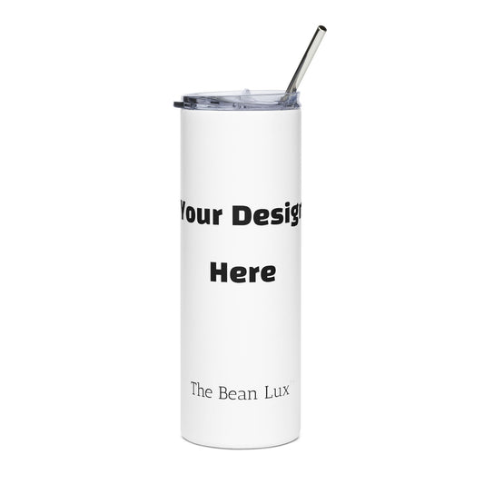 The Bean Lux™ Branded w/Personalized Option, Stainless Steel Tumbler - 20oz Insulated Cup for Coffee Lovers, Colors Black or White