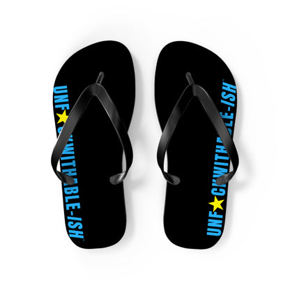 UNF★CKWITHABLE-ISH™ Flip Flops, BlackTeal/Yellow Star