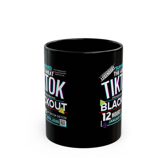 LIMITED EDITION: TikTok Blackout Survivor Mug, Black Ceramic 15oz