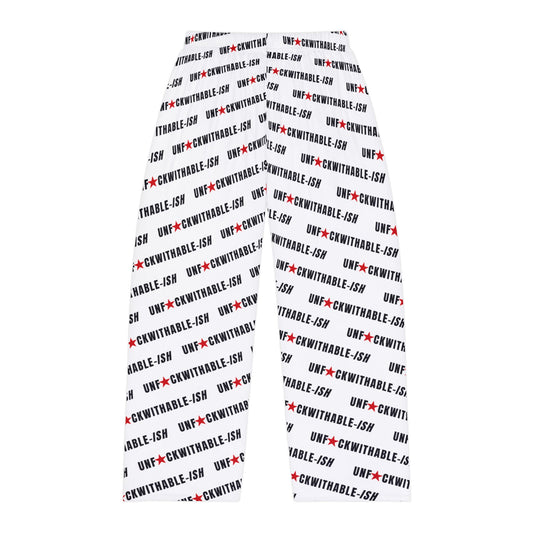 UNF★CKWITHABLE-ISH Men's Lounge Pants – White with Red Star