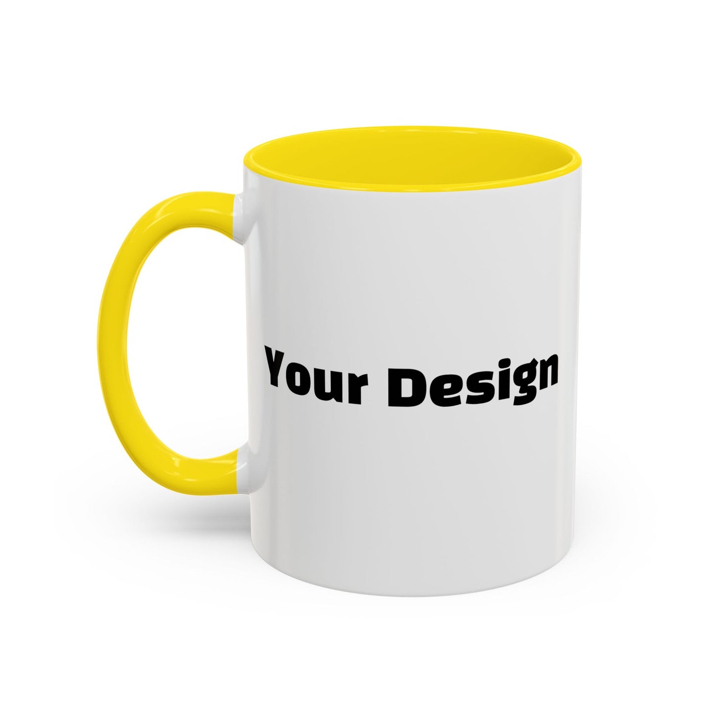 Custom Accent Coffee Mug, Personalized Design, Variety Colors