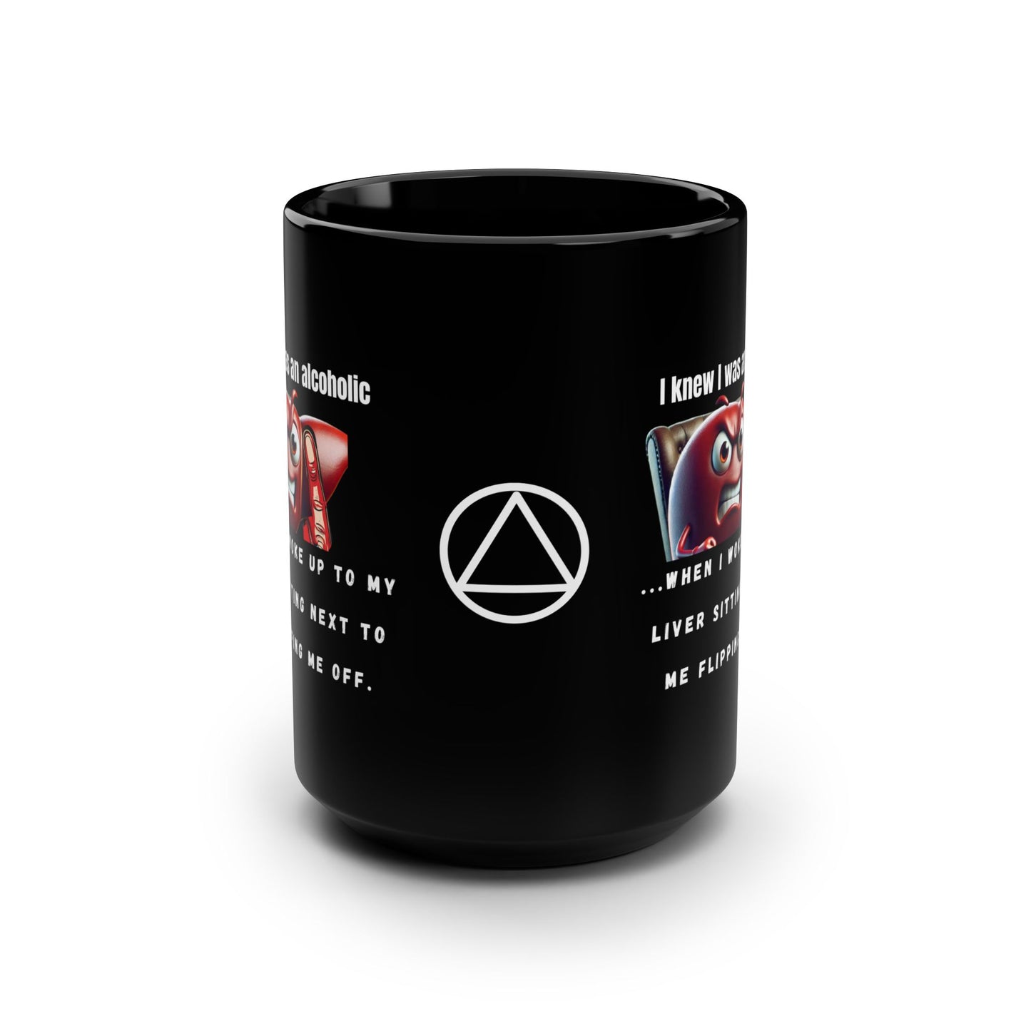 Funny Black Mug, Alcoholic AA
