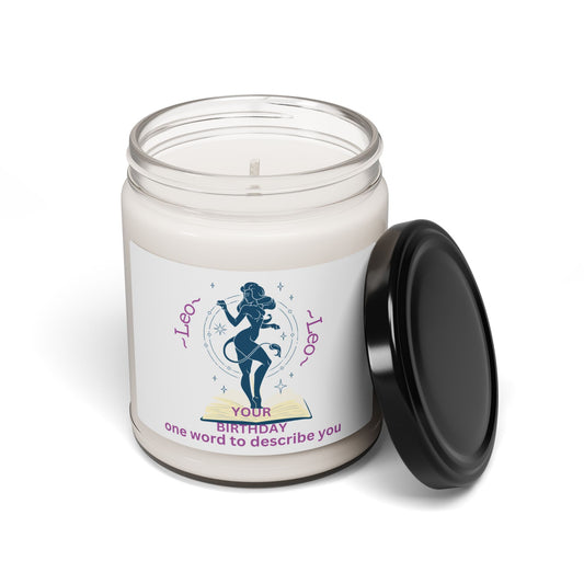 Customized Astrology Scented Soy Candle, Leo Birthday Hot Chick