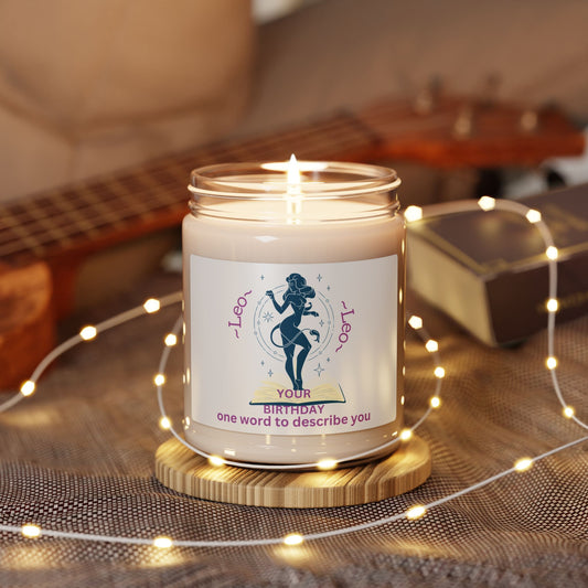 Customized Astrology Scented Soy Candle, Leo Birthday Hot Chick
