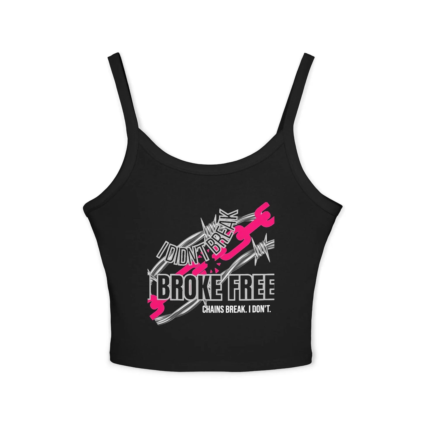 Sobriety Tank Top - "Chains Break, I Don’t"– Hot Pink Edition + Custom Sober Date Printify