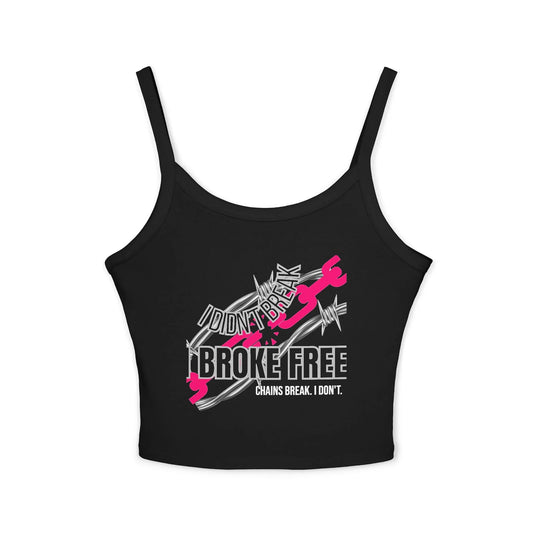 Sobriety Tank Top - "Chains Break, I Don’t"– Hot Pink Edition + Custom Sober Date Printify