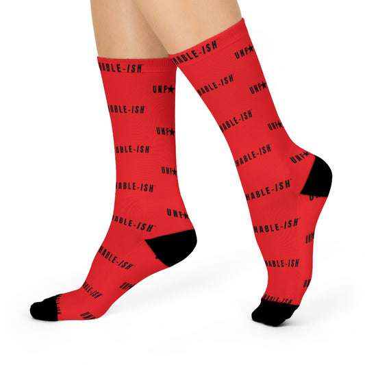 UNF★CKWITHABLE-ISH™ Cushioned Crew Socks Red, Black/Black Star