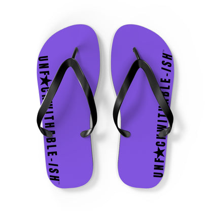 UNF★CKWITHABLE-ISH™ Flip Flops Purple, Black Star