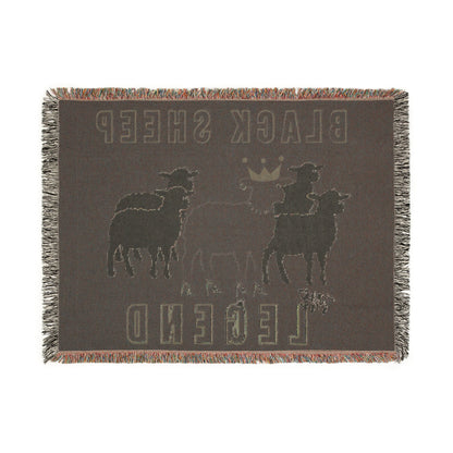 Black Sheep “The Legend” Oversized Woven Blanket 80x60 – Premium Cotton, Savage Comfort