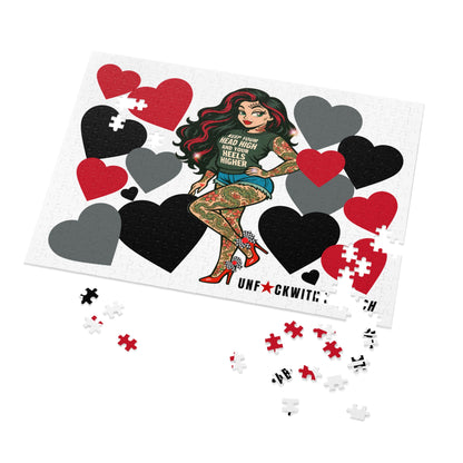 Adult Jigsaw Puzzle, Skarlitt Recovery Queen Tattooed Heart