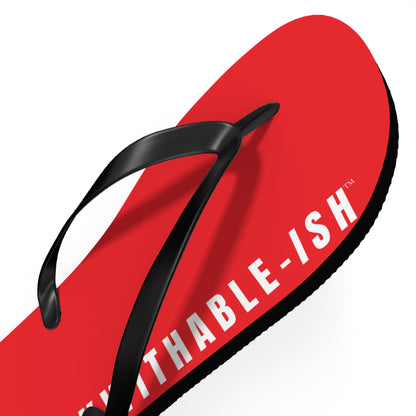 UNF★CKWITHABLE-ISH™ Flip Flops Red, White Star