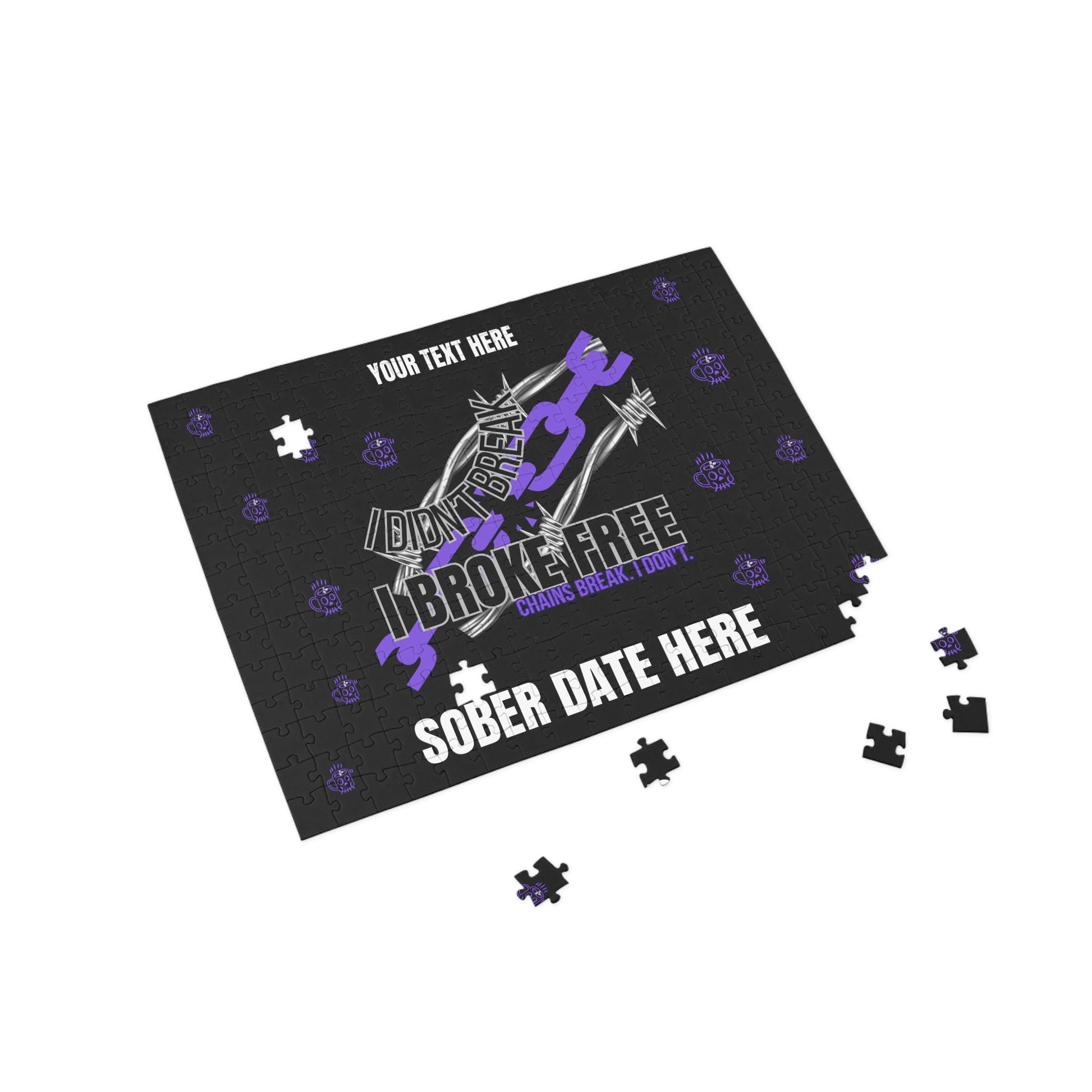 I Broke Free – Custom Jigsaw Puzzle, Sober Date 💜 LIMITED EDITION Printify