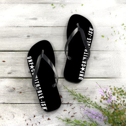 UNF★CKWITHABLE-ISH™ Flip Flops, White/White Star