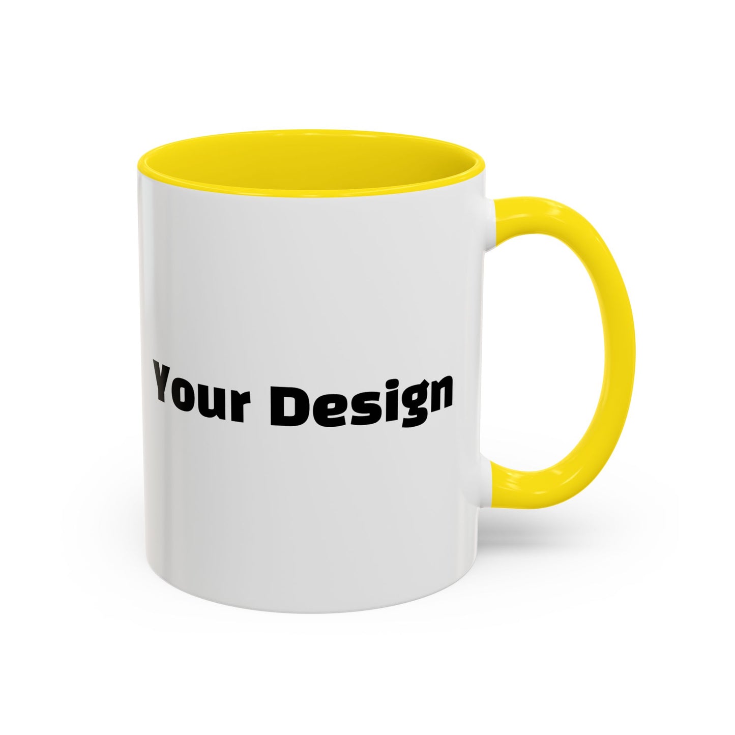 Custom Accent Coffee Mug, Personalized Design, Variety Colors