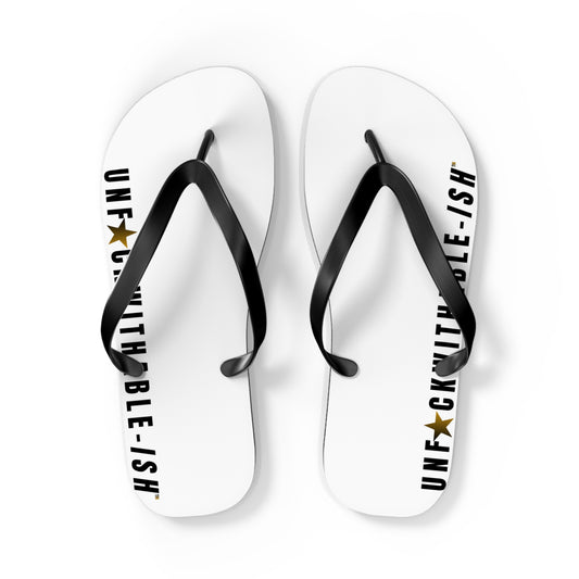 UNF★CKWITHABLE-ISH™ Flip Flops Black/Yellow-ish Black Star