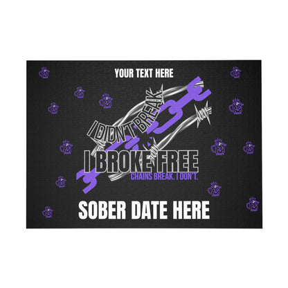 I Broke Free – Custom Jigsaw Puzzle, Sober Date 💜 LIMITED EDITION Printify