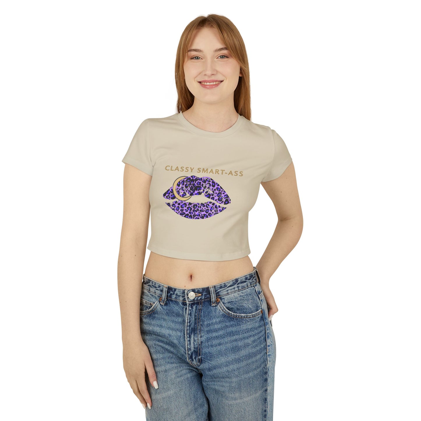 Classy Smart-Ass Women's Cropped Baby Tee Organic Cotton