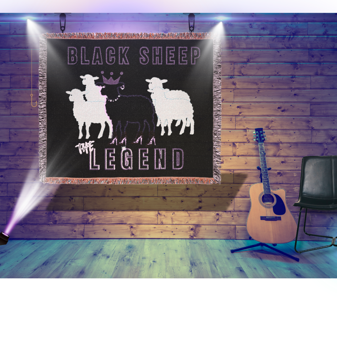 Black Sheep “The Legend” Oversized Woven Blanket 80x60 – Premium Cotton, Savage Comfort