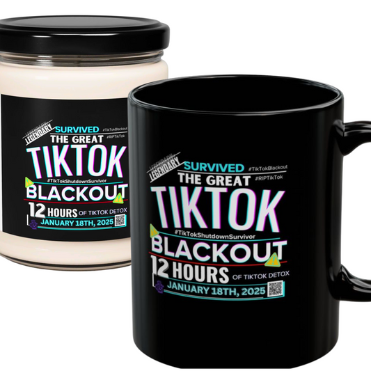 TikTok Blackout Mug, Limited Edition Bundle, Soy Candle, The Bean Grind LLC