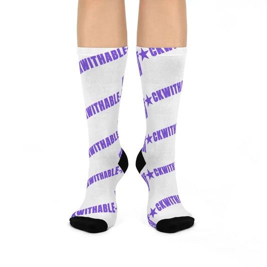 Unfuckwithable-ish Socks – Purple Recovery Crew Socks |
