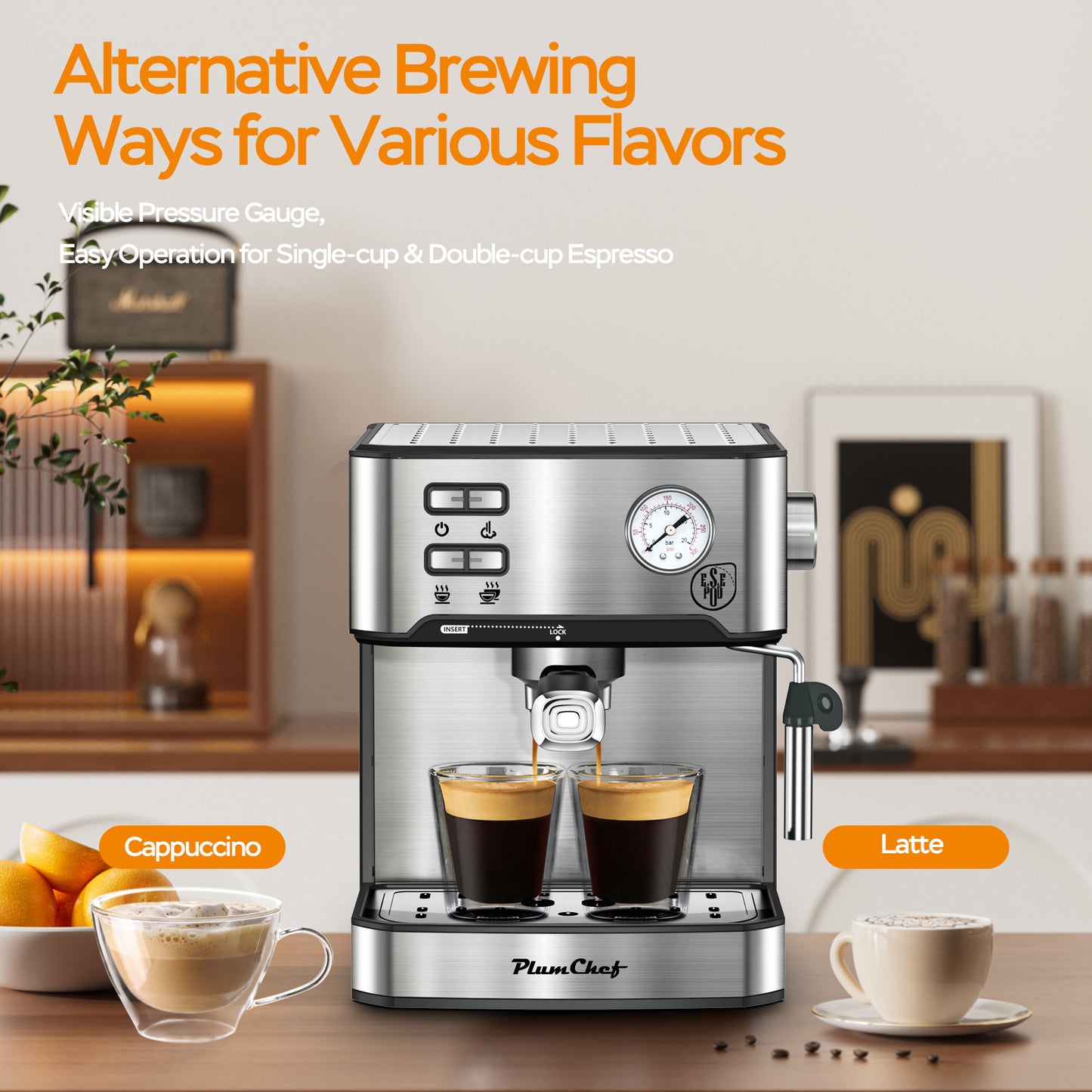 HomeBarista Elite – 20-Bar Stainless Steel Espresso Maker + Frother LOW PRICE
