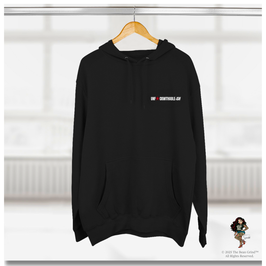 UNF★CKWITHABLE-ISH Tattoo Pin-Up Unisex Premium Fleece Pullover Hoodie — She Was Born To Stand Out, Behind the Walls Skarlitt