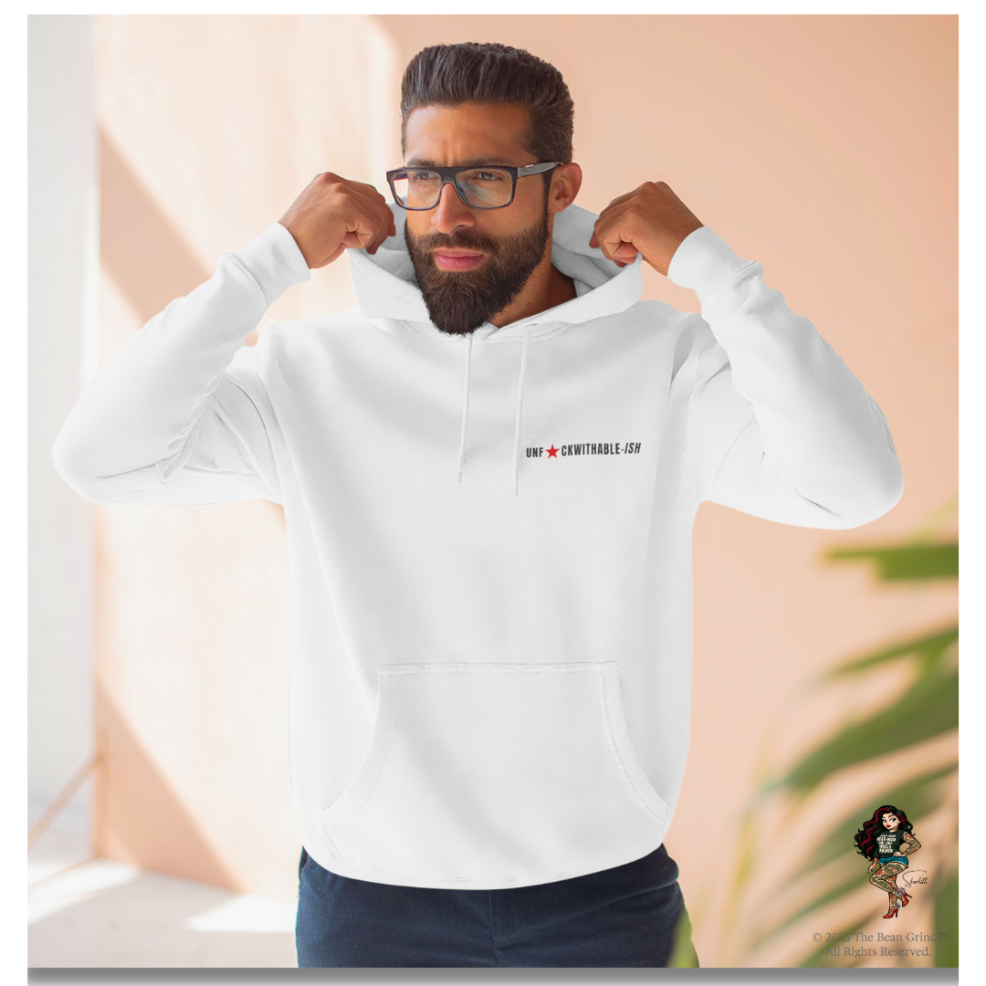 Tattoo Pin-Up Unisex Premium Fleece Pullover Hoodie — She Was Born To Stand Out, Behind the Walls Skarlitt