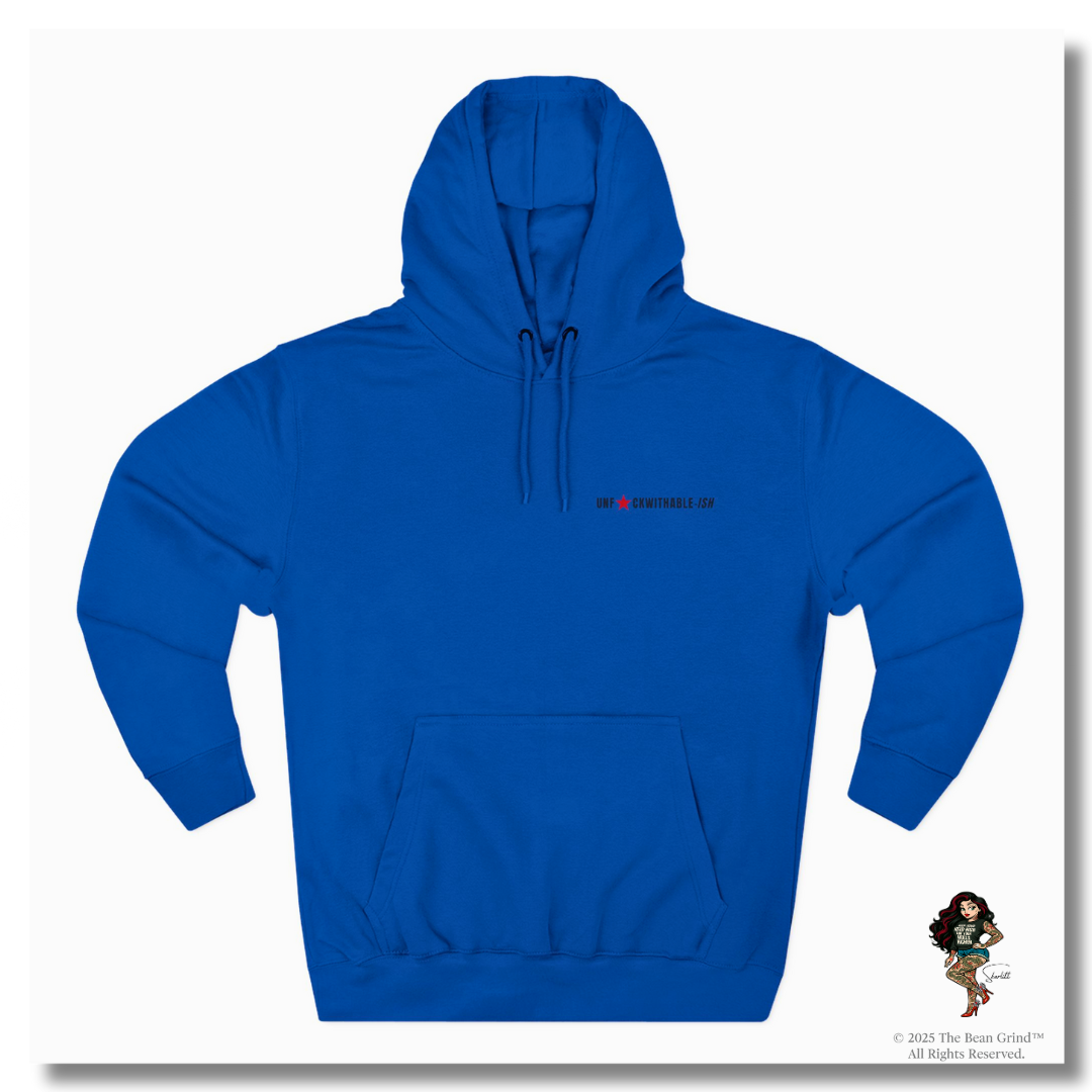 UNF★CKWITHABLE-ISH Tattoo Pin-Up Unisex Premium Fleece Pullover Hoodie — She Was Born To Stand Out, Behind the Walls Skarlitt